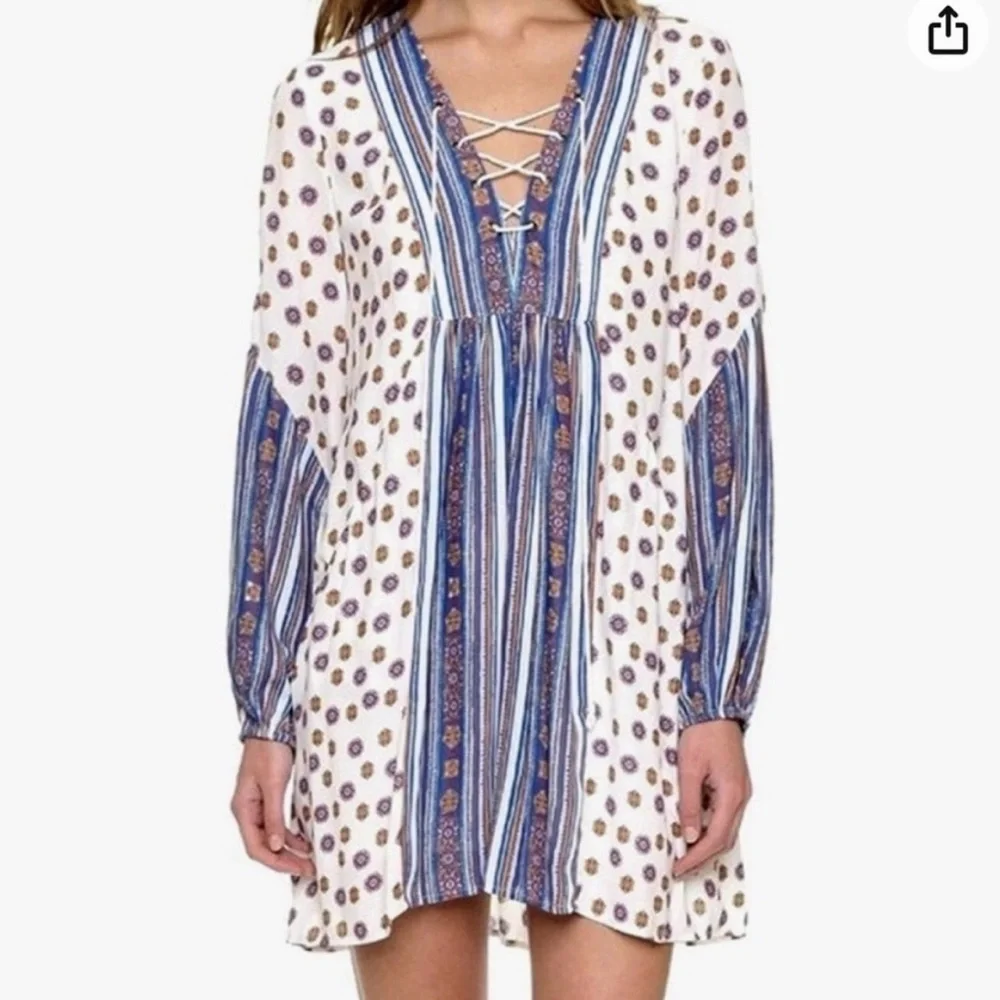 FREE PEOPLE rain or shine boho mini dress